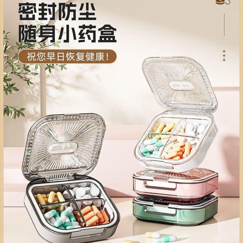 Medicine Box Portable Medicine Tablets Subdivision Portable Storage Large Capacity Sealed Mini Small Size Pill Box - Image 2